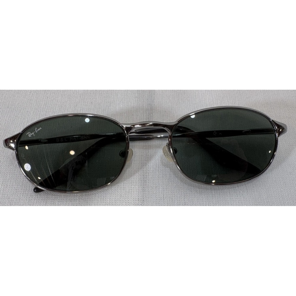 Vintage Bausch & Lomb Oval Sunglasses 90s Ray Ban Unisex W2841 Gunmetal
